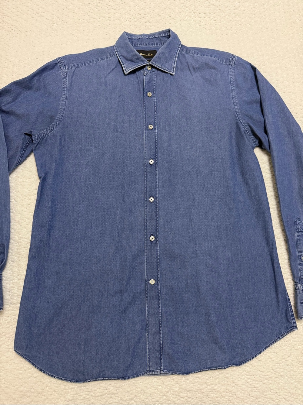 Massimo Dutti Cotton Blue Denim Slim Fit Men’s Size Large